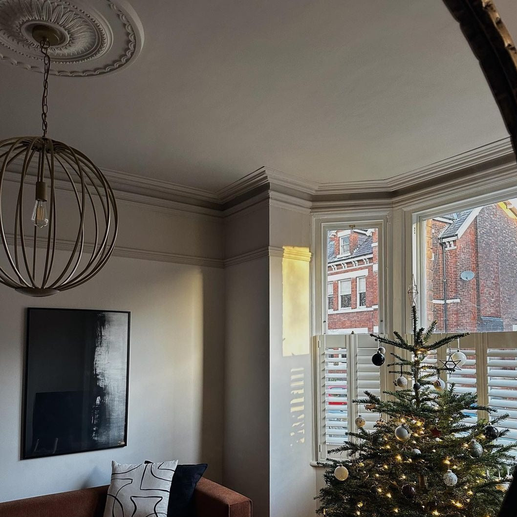 large sunflower victorian ceiling rose at christmas