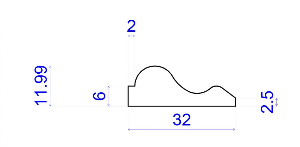 Victorian Timber Panel Mould 33mm x 12mm PAN003