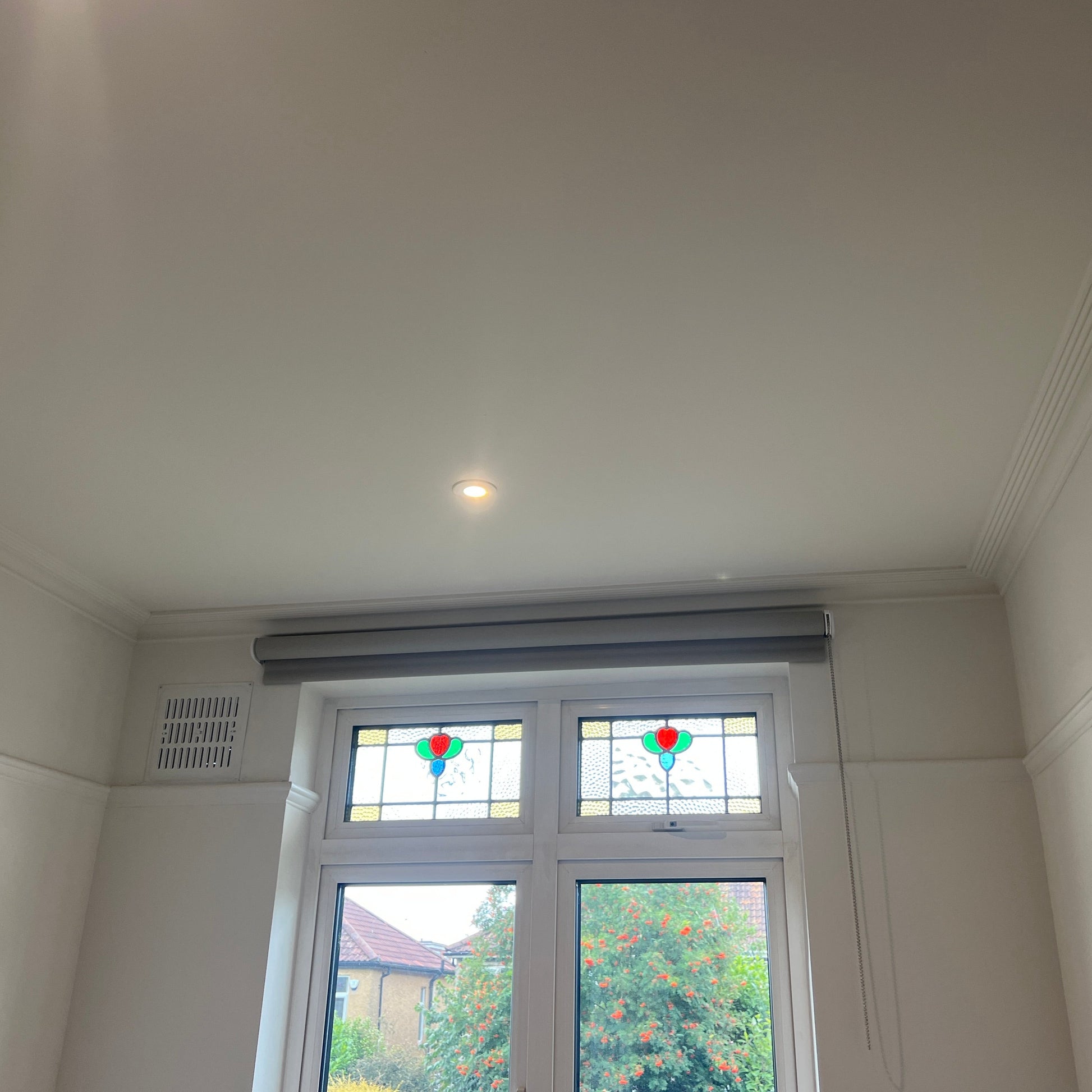 small art deco plaster coving shown above window fitting