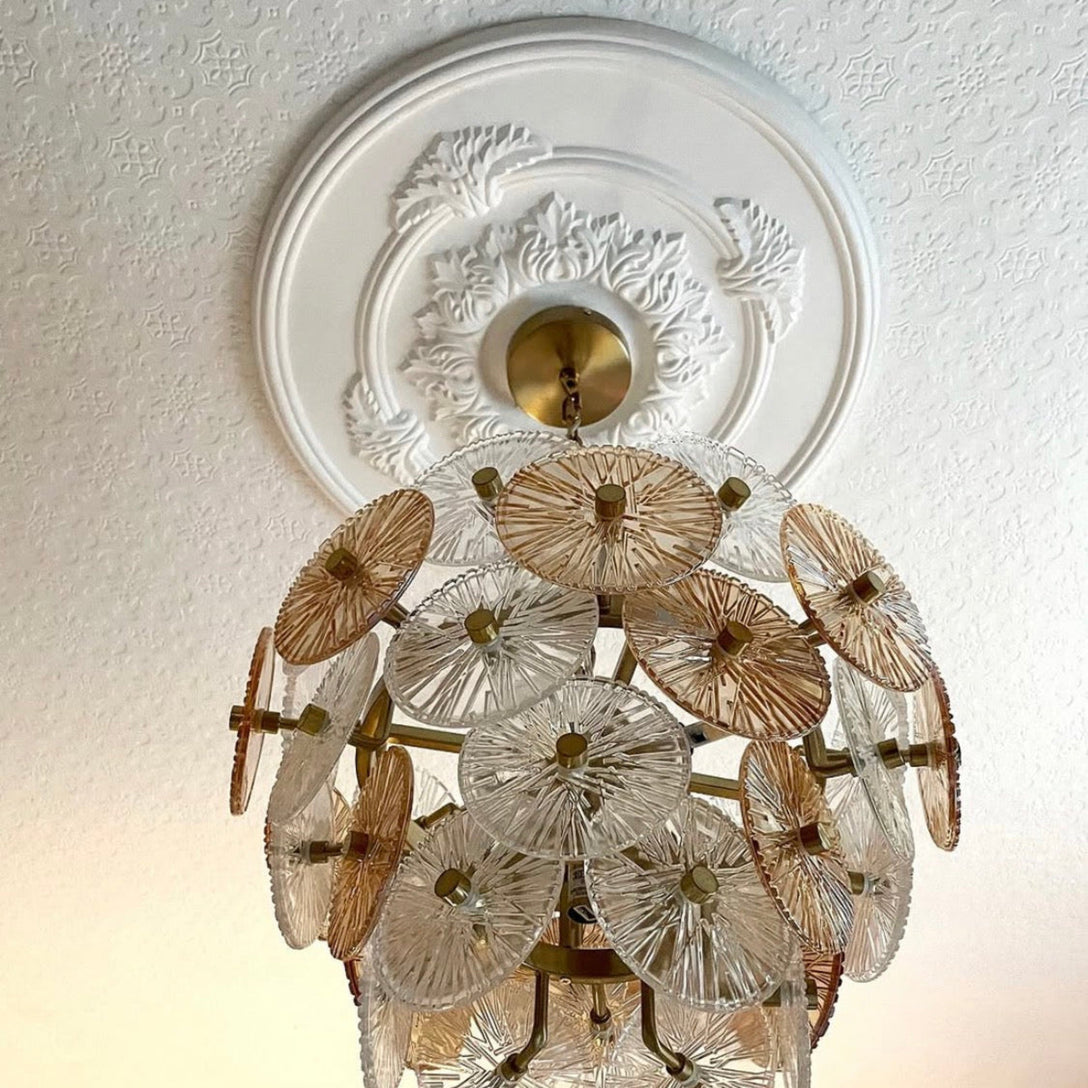 Close up of Ornate Victorian Plaster Ceiling Rose