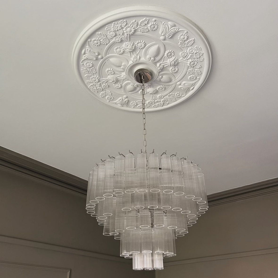 Plaster ceiling victorian ceiling rose painted white