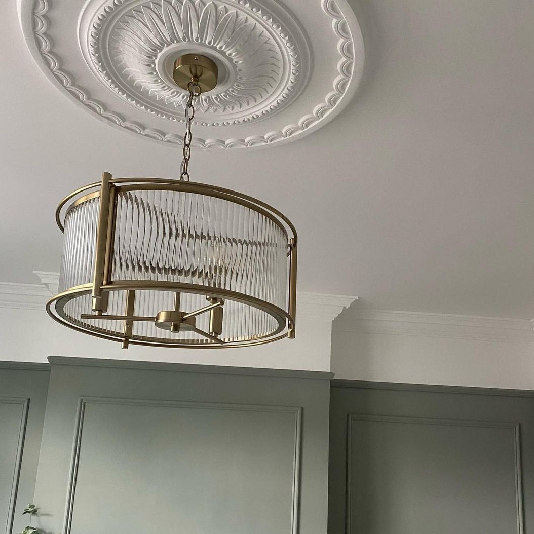 close up of large victorian ceiling rose