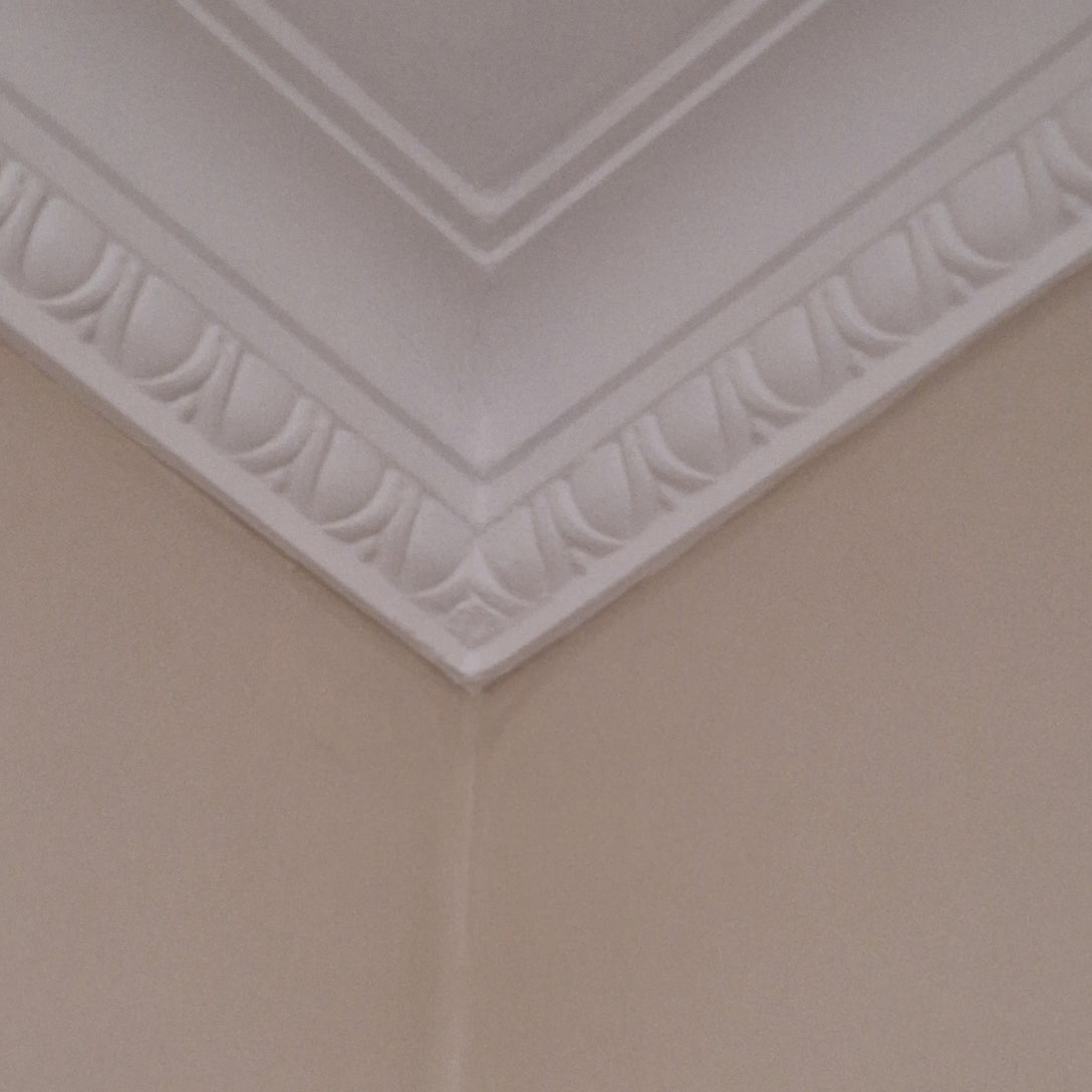 corner joint of egg and dart plaster coving