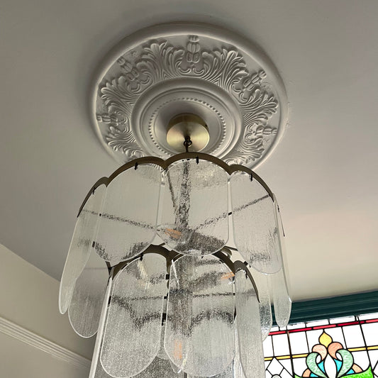 Acanthus Style Ceiling Rose in Hallway of Victorian Terrace
