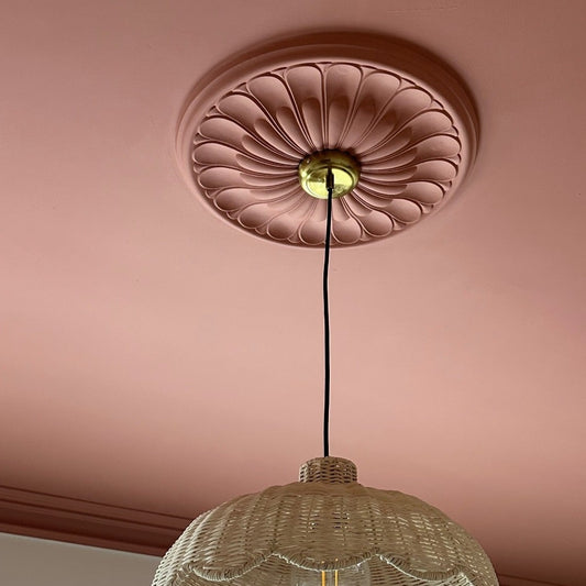 Colour Drenched Art-Deco Plaster Ceiling Rose