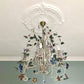French Style Plaster Ceiling Rose with colourful light fitting