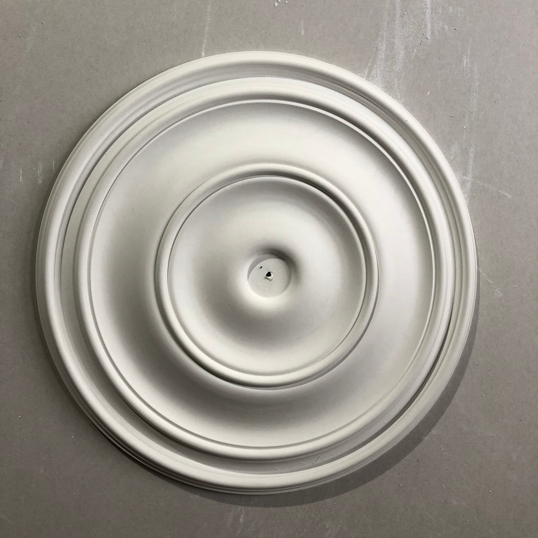 Plain Spun Plaster Ceiling Rose shown before instillation 320MM 