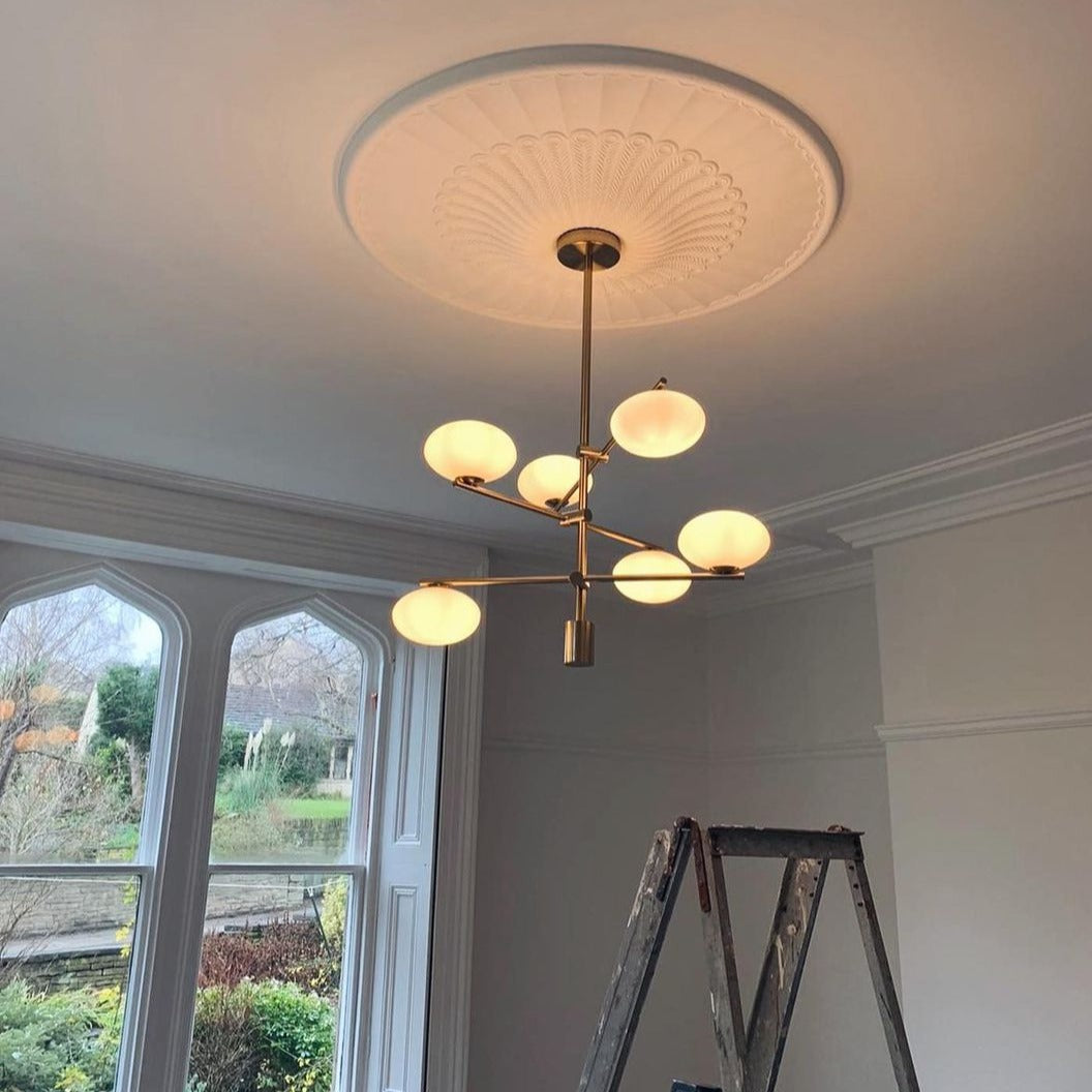 Georgian Plaster Ceiling Rose in warm light