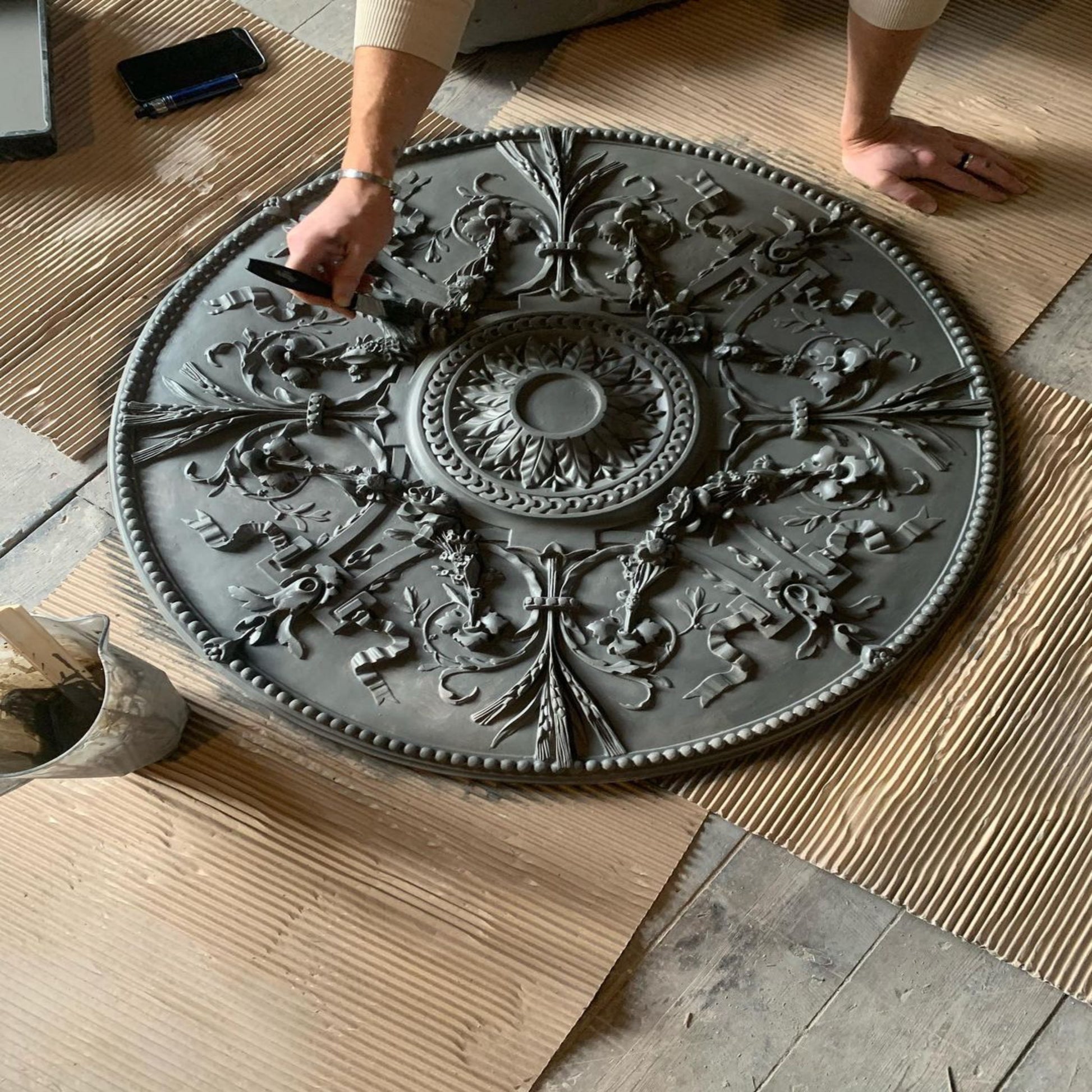 Large Plaster Ceiling Rose in colour