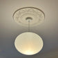victorian floral plaster ceiling rose shown with simpler lamp shade - 500mm 
