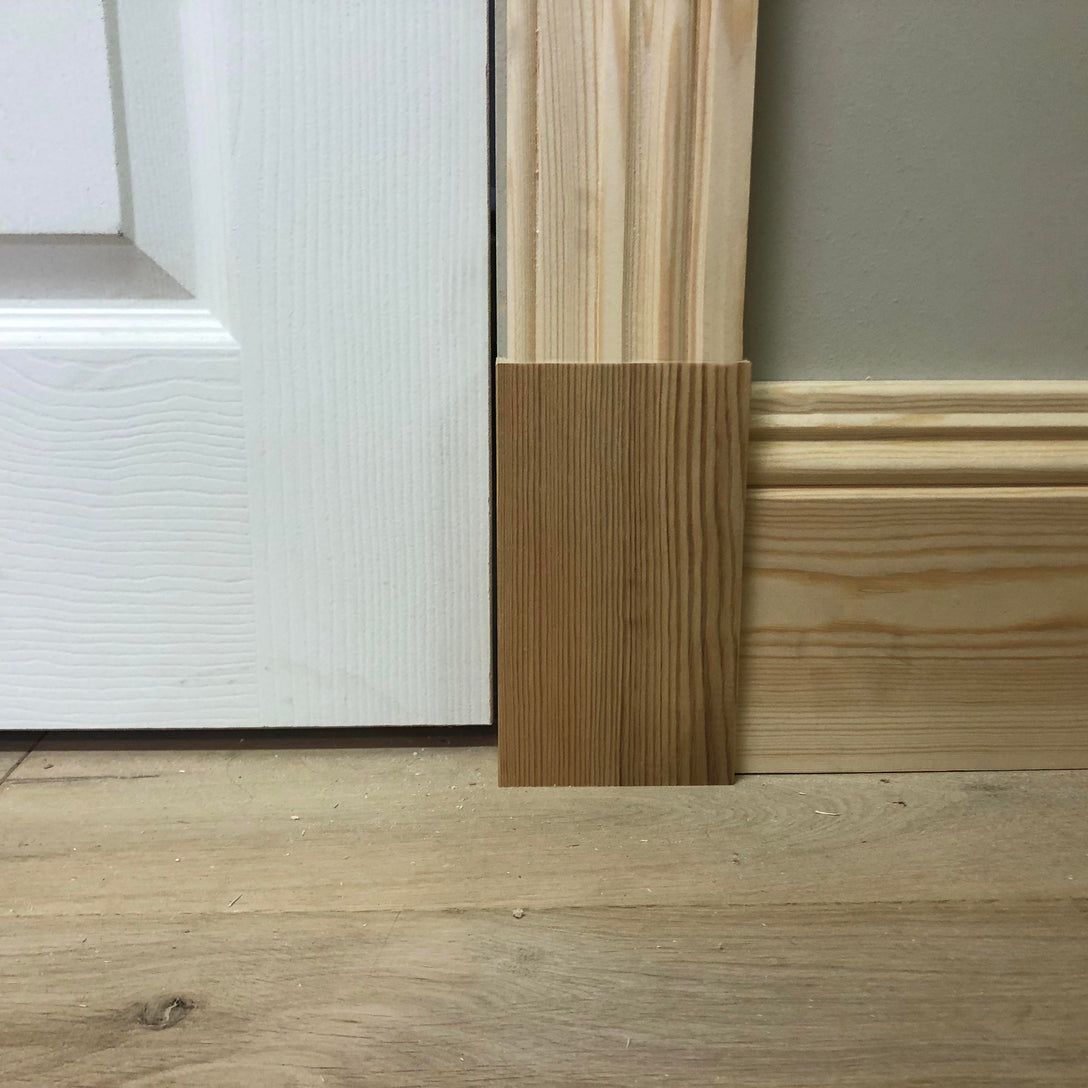Victorian Timber Architrave shown joining with skirting board 94mm x 28mm