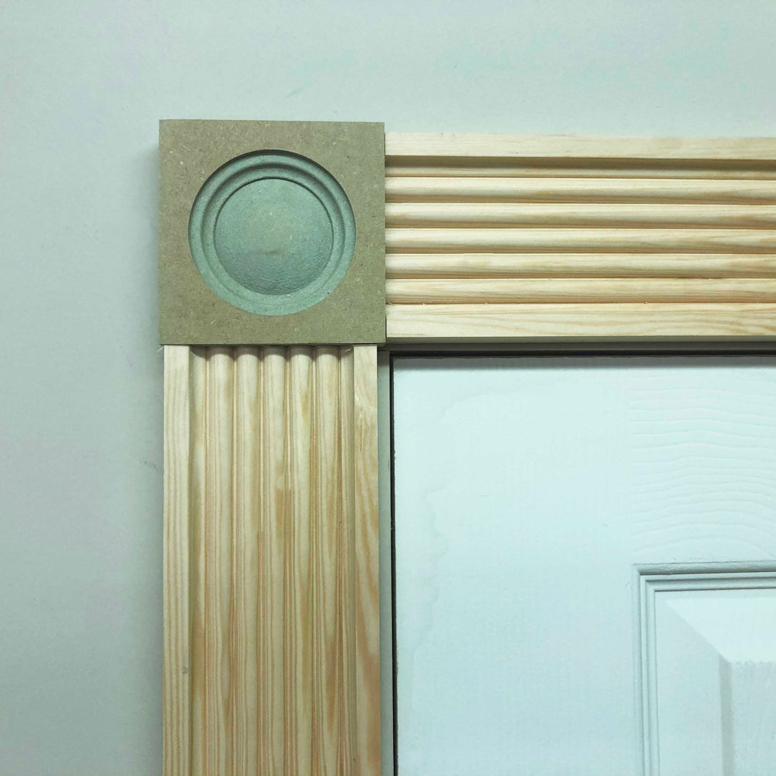 photo showing corner section of Victorian Timber Architrave Fluted 91mm x 20mm