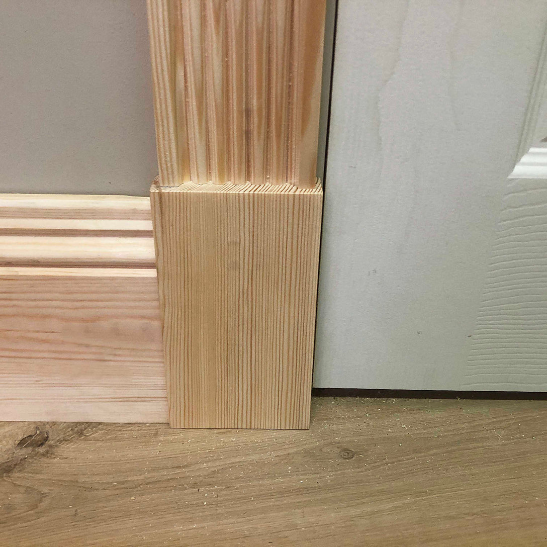 fluted Victorian Timber Architrave joining with floor