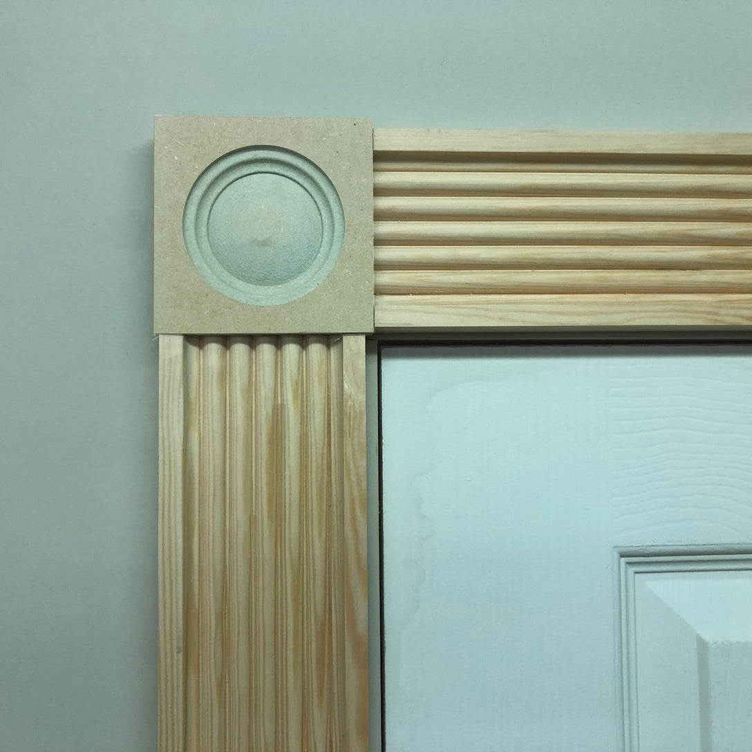 photo of Victorian Timber Corner Block around a door 95mm x 95mm x20mm