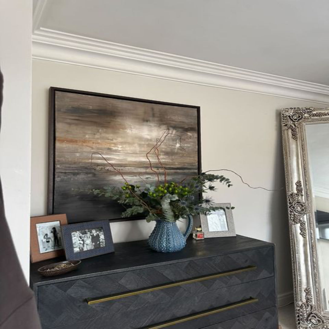 Large Dental Plaster Cornice in modern home - Drop 120mm Projection 260mm