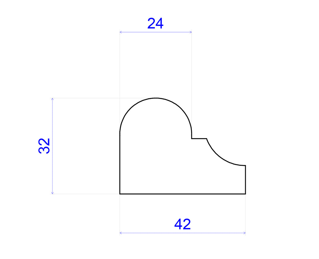 technical image showing measurements of a victorian dado picture rail