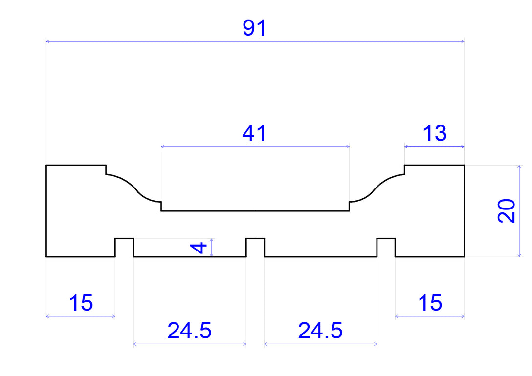 detailed technical photo with measurements of victorian timber architrave