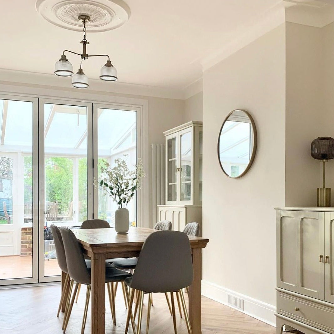 Large Sunflower Ceiling Rose in dining room