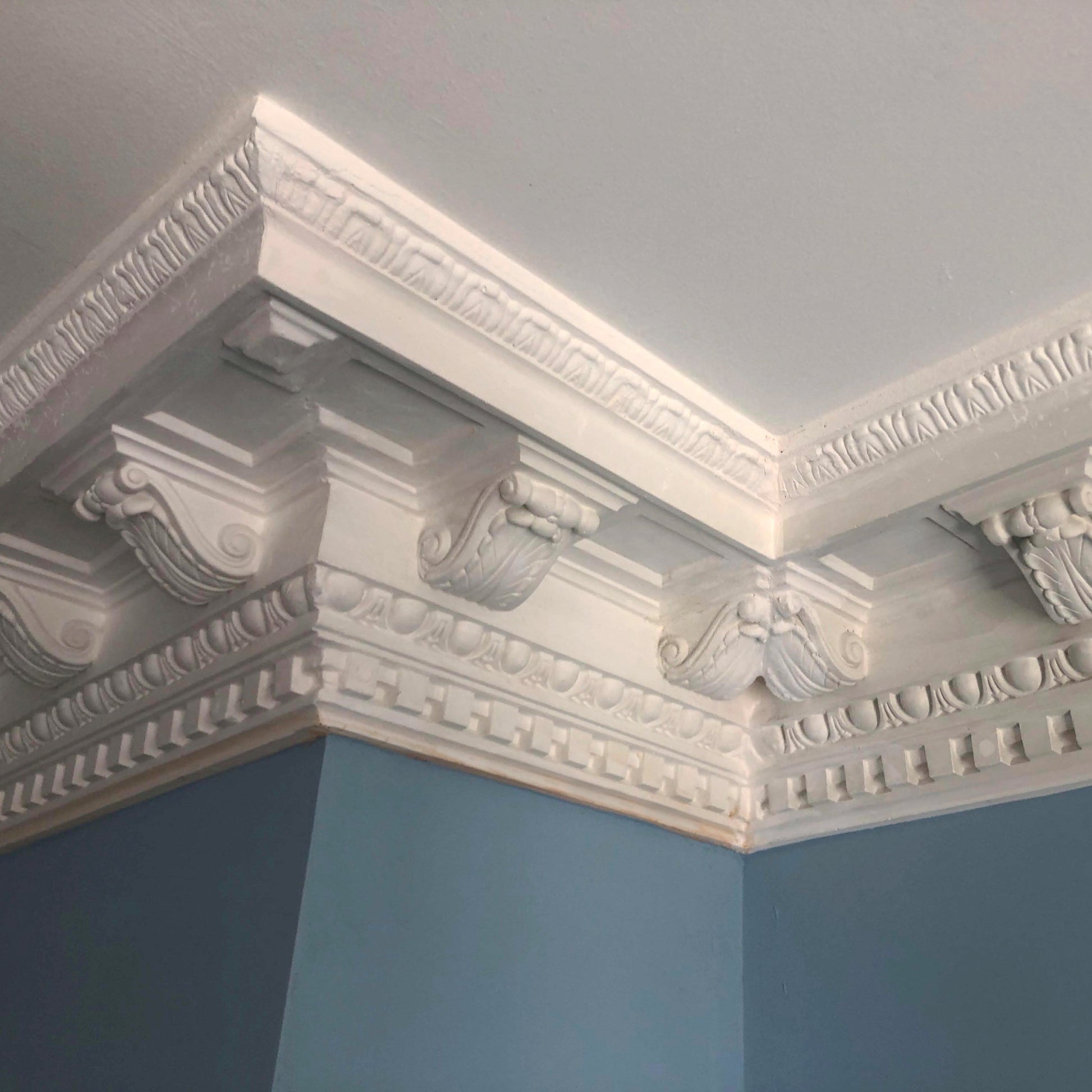 section of detailed victorian plaster cornice 175mm Drop 