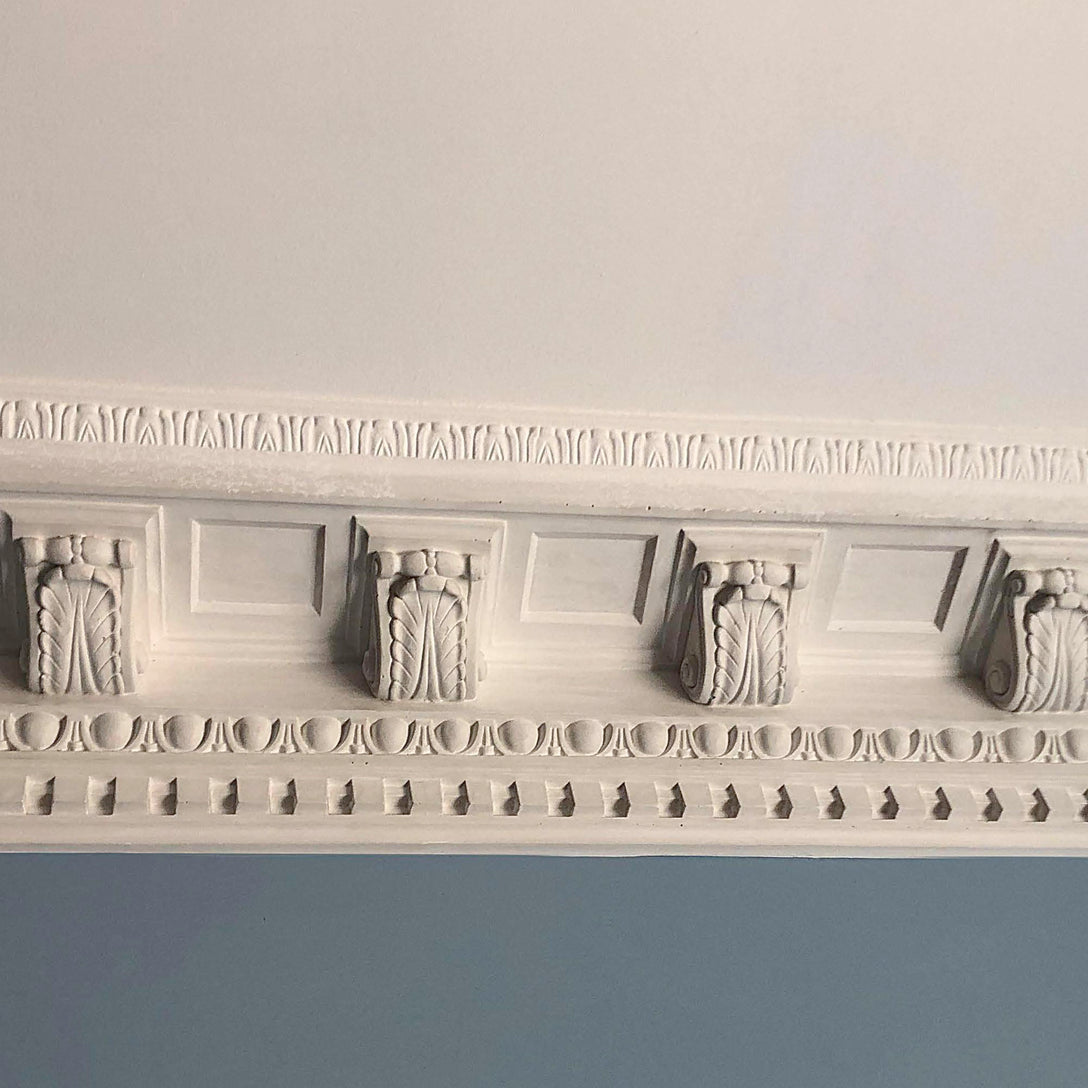 a side view of Plaster Coving Victorian style - 175mm Drop