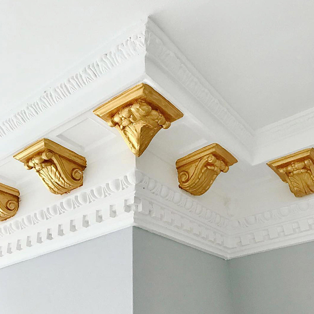 photo of a section of victorian Plaster Coving painted - 175mm Drop