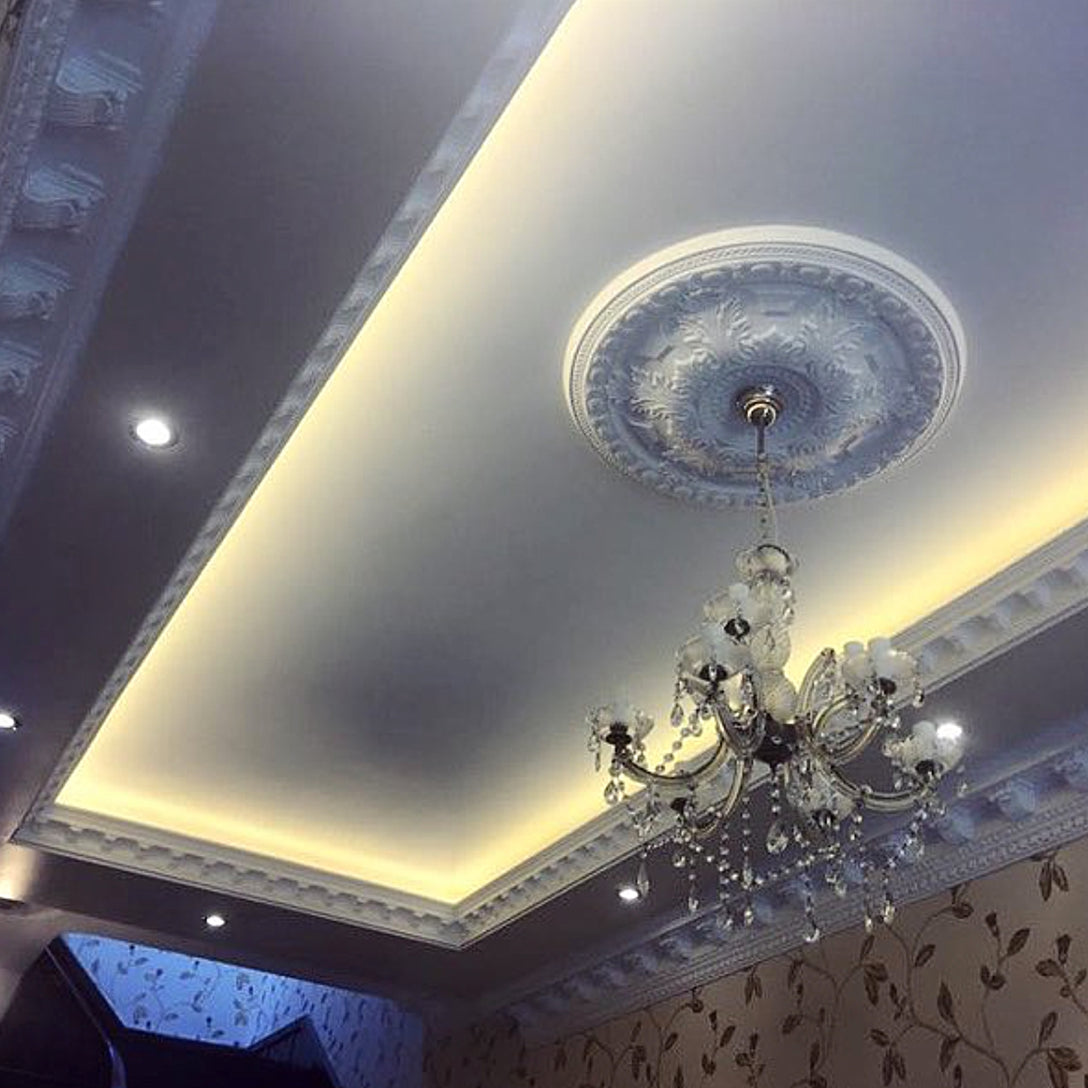 victorian Plaster Coving with modulations and LEDS - 175mm Drop
