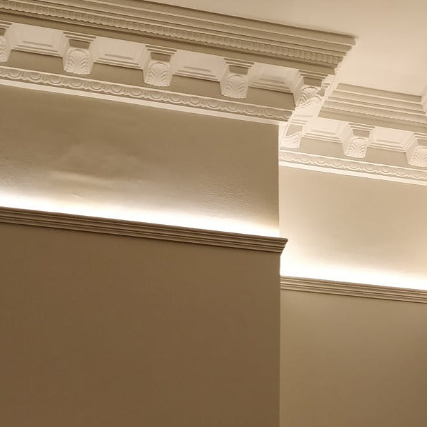 Large Victorian Grand Entrance Hall coving in well-lit room