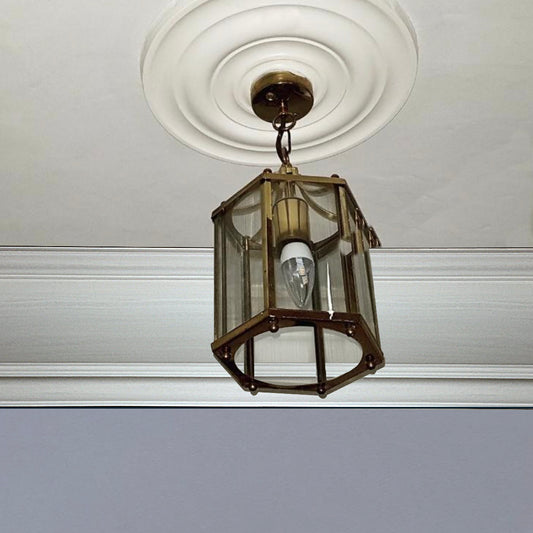 Large plain Victorian Oxford Coving shown with chandelier and ceiling rose - Drop 160MM