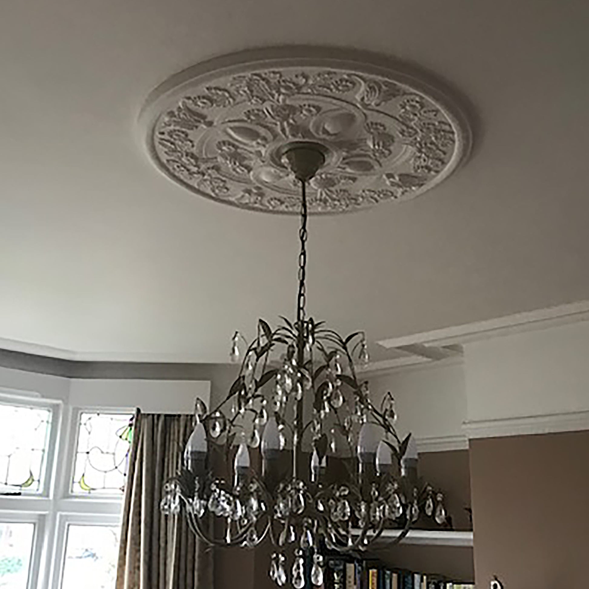 Victorian Gothic Plaster Ceiling Rose near large window