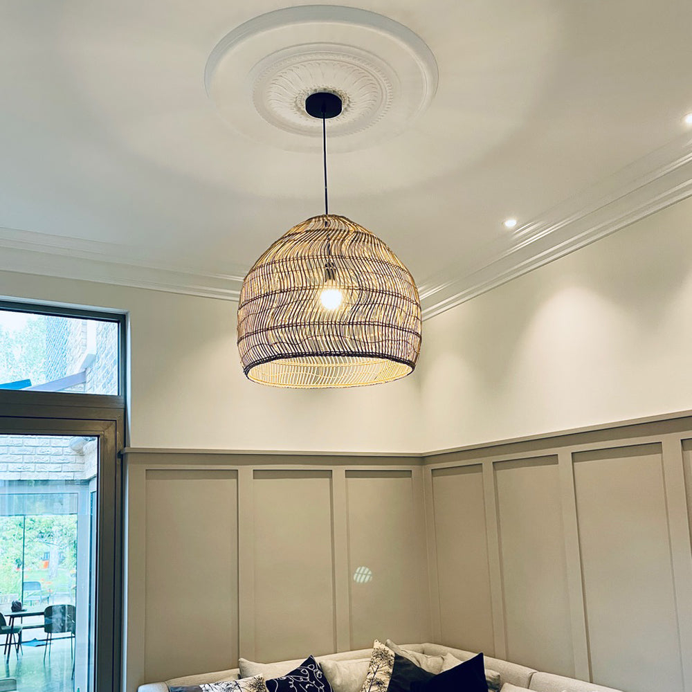 Large Sunflower Ceiling Rose in well-lit room