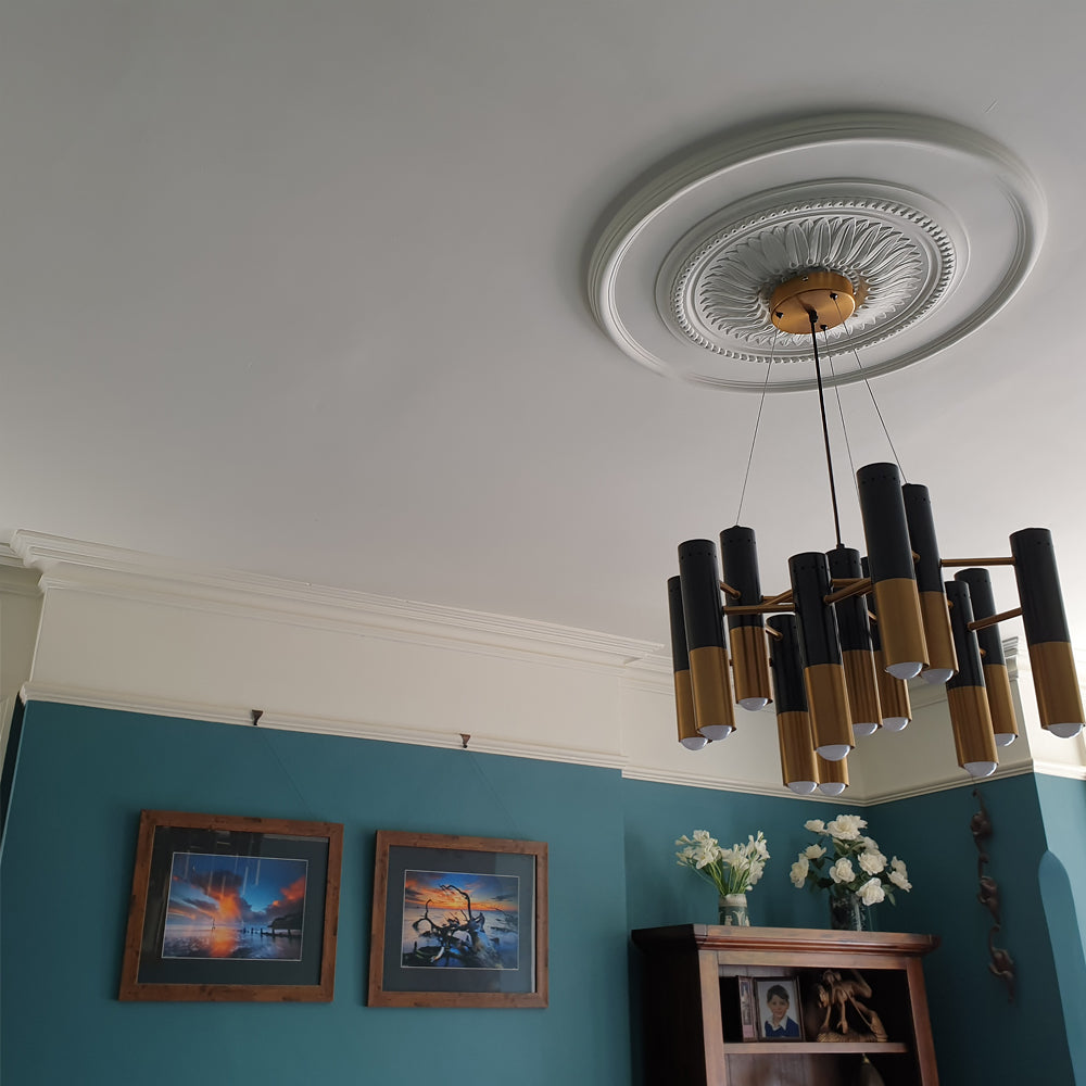 Large Sunflower Ceiling Rose in living room