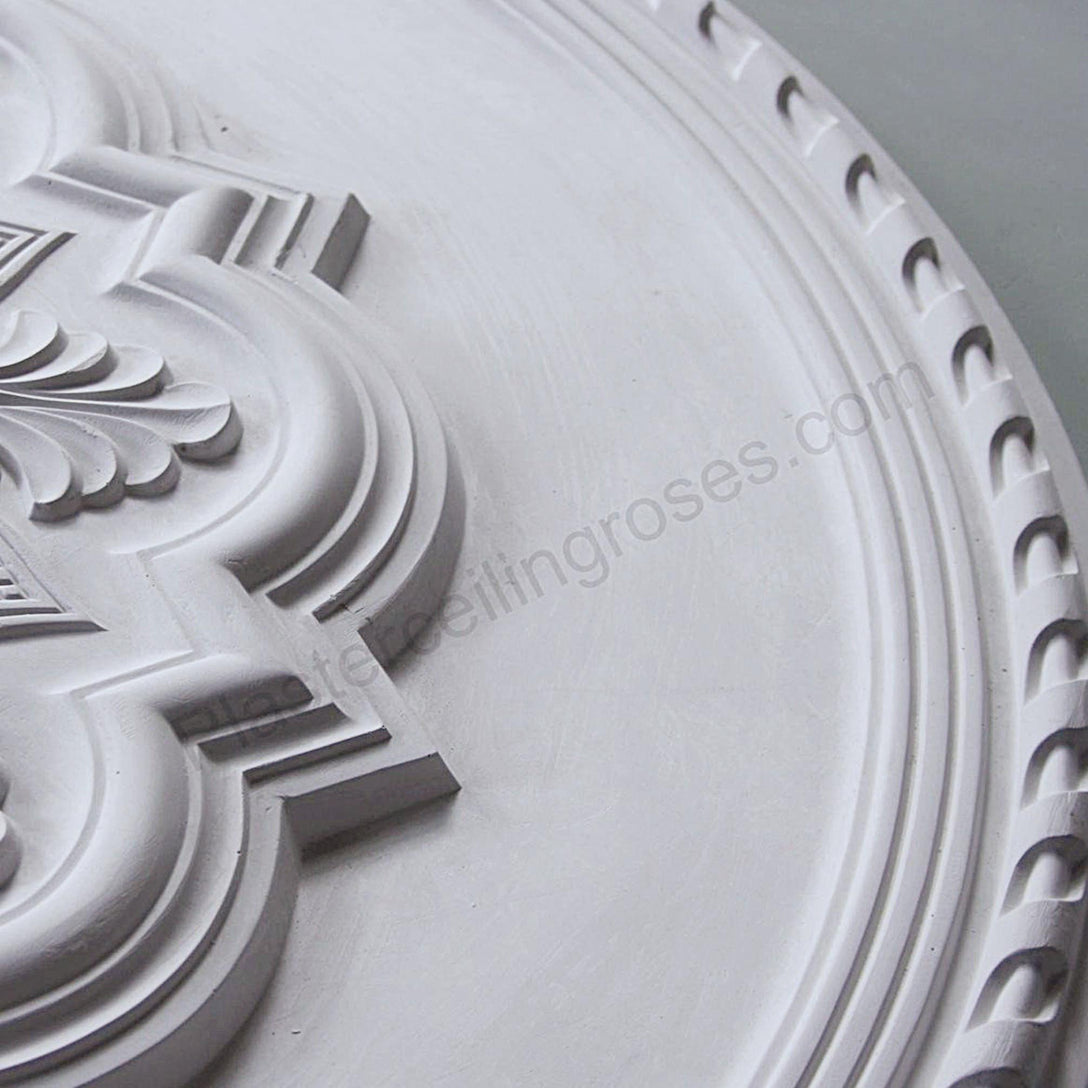 Palmette & Rope Plaster Ceiling Rose edge detail