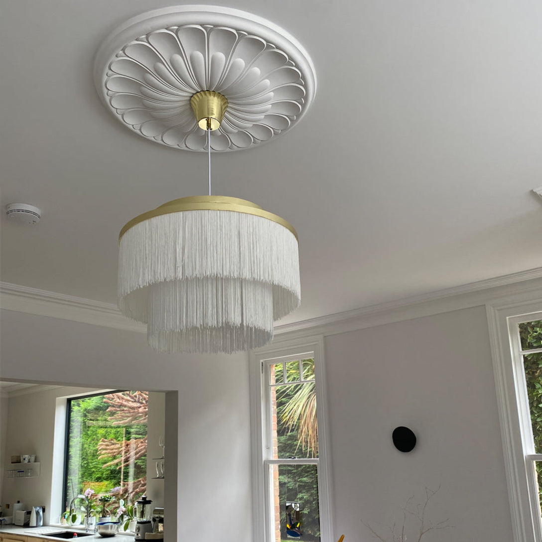 1930's Floral Style Plaster Ceiling Rose in kitchen-dining room