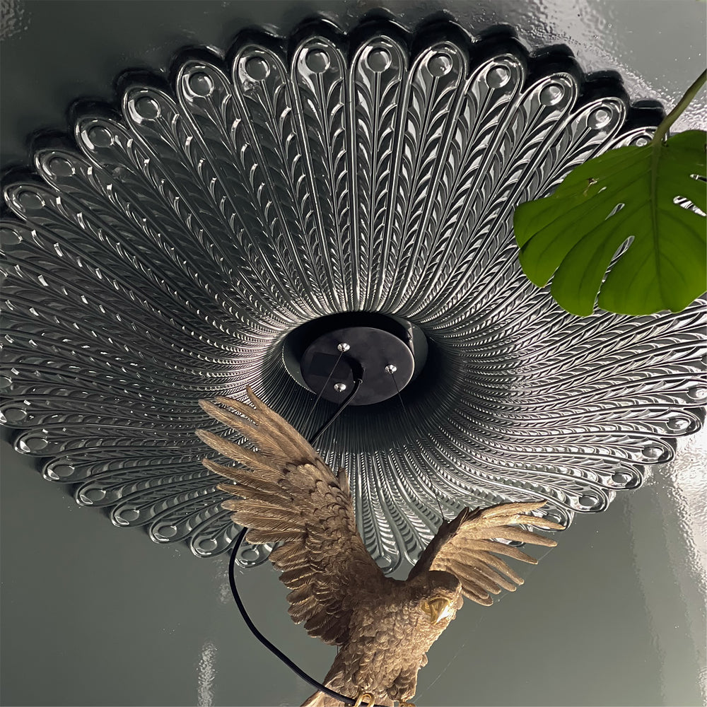 Large Ornate Georgian Plaster Ceiling Rose shown after instillation