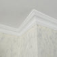 section of classic Plaster Coving shown with stone effect wallpaper - 90mm Drop