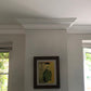 Plaster Coving Classic shown fitted in nice home above art 90mm Drop