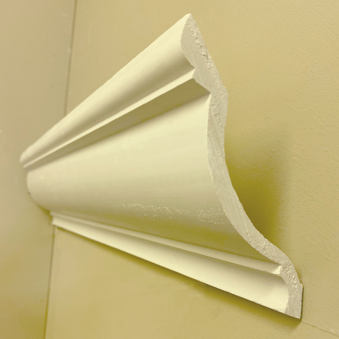 image displaying a section of Plaster cornice Convex - 100mm Drop 