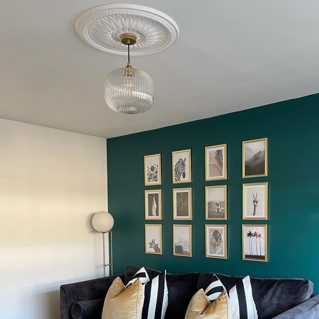 Sunflower Plaster Ceiling Rose in furnished main room