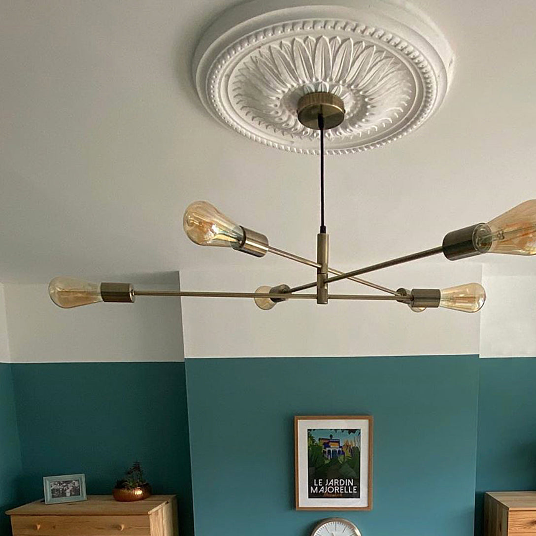 Sunflower Plaster Ceiling Rose in modern room