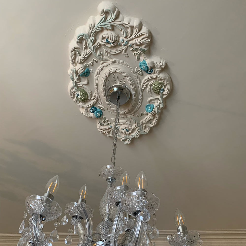 Oval Plaster Ceiling Rose from below