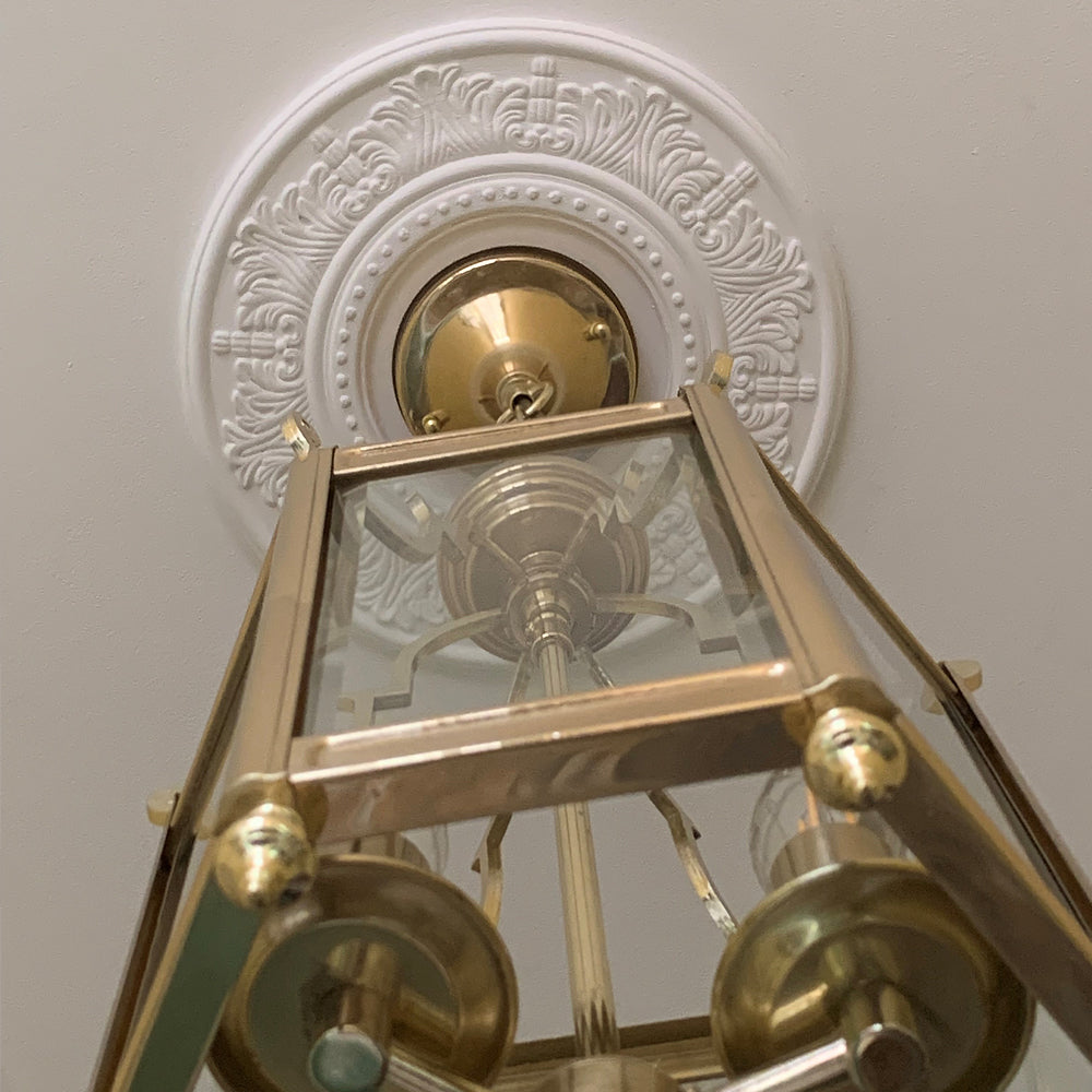 victorian style plaster ceiling rose shown after instillation