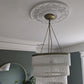 victorian style plaster ceiling rose in green room with chandelier 500mm