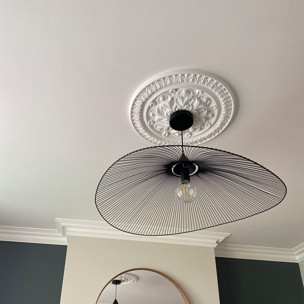 Ornate Victorian Plaster Ceiling Rose in furnished room