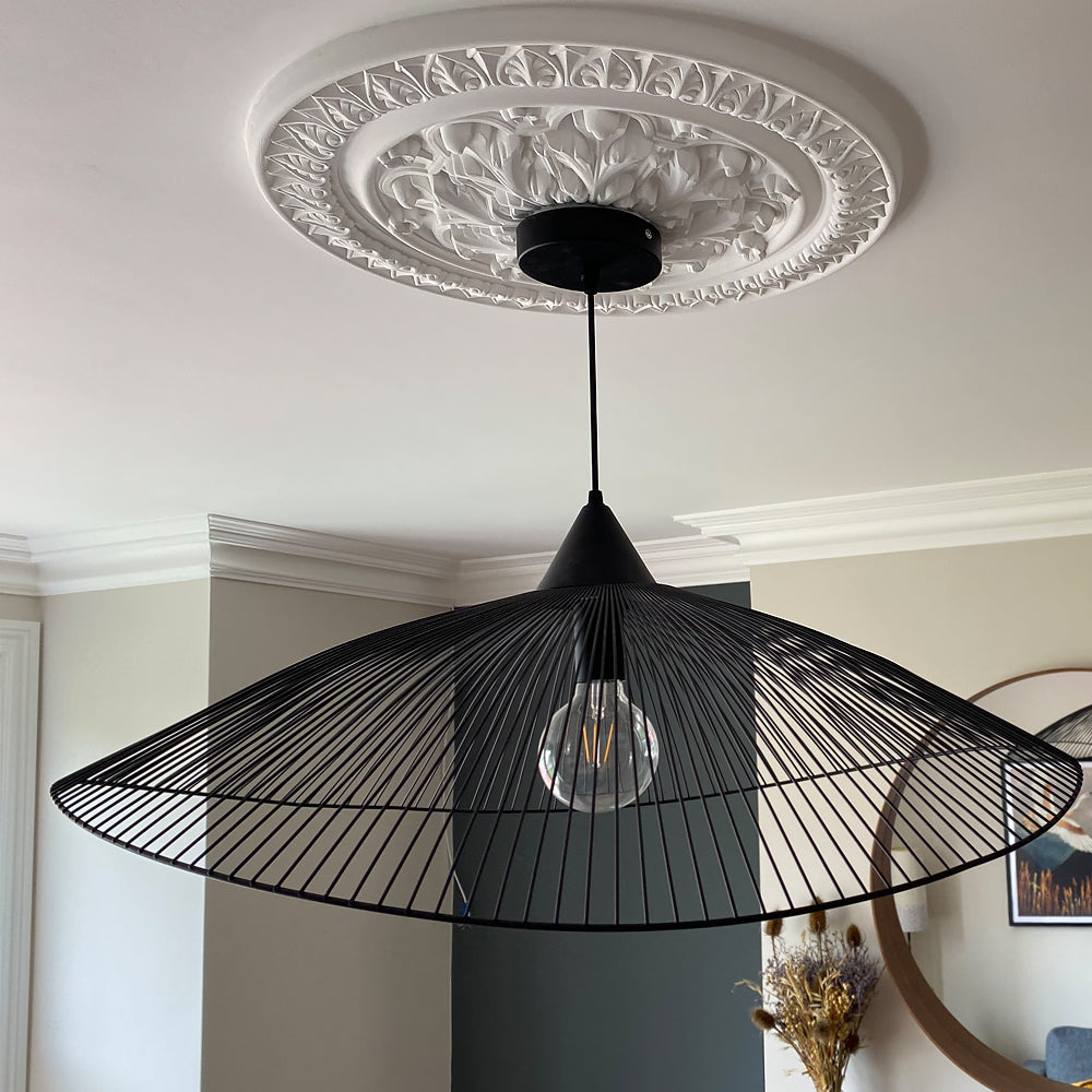 Ornate Victorian Plaster Ceiling Rose from the side