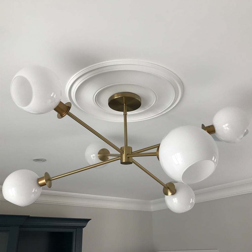 Plain Spun Plaster Ceiling Rose in living room