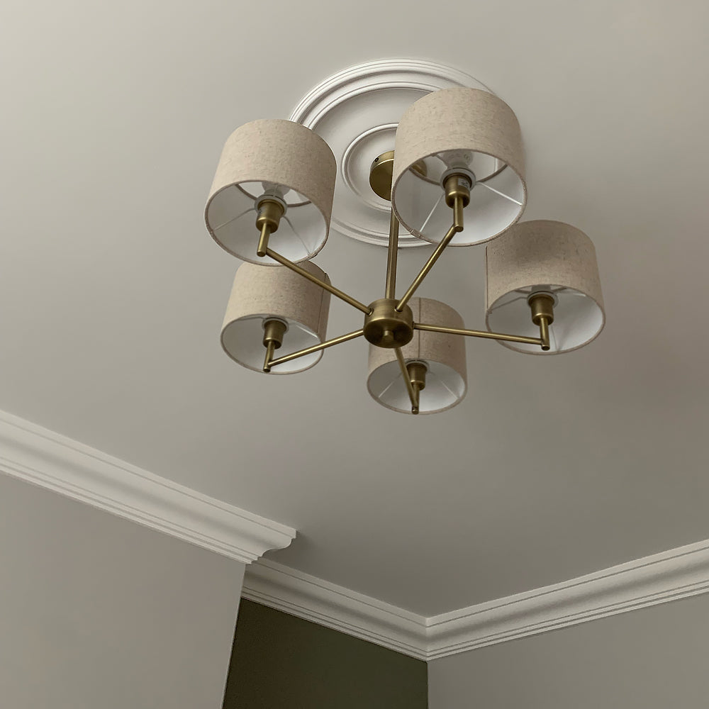 Plain Spun Plaster Ceiling Rose from below