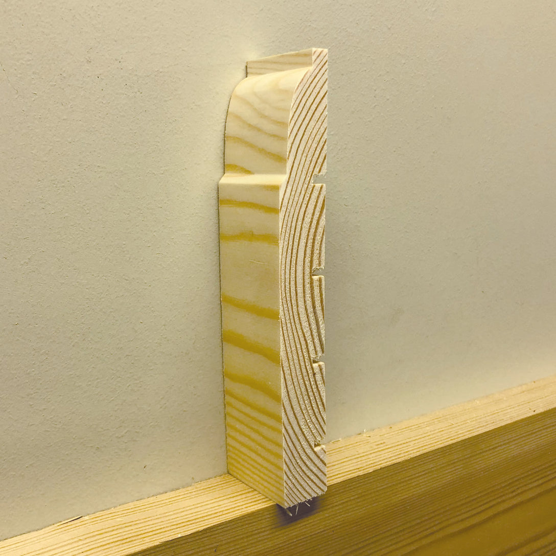 technical photo of Victorian style Timber Skirting Board - 168mm x 21mm