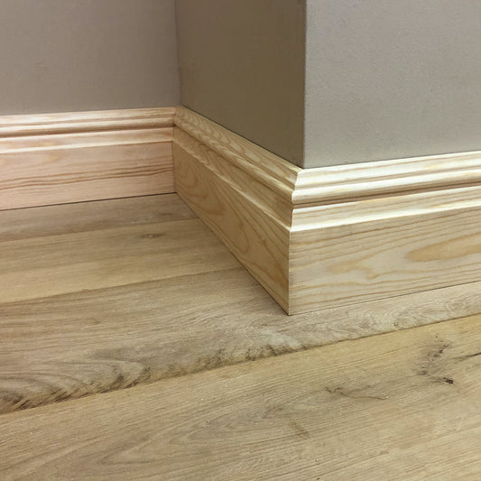 aspect of Medium Victorian Timber Skirting Board section - 117mm x 21mm