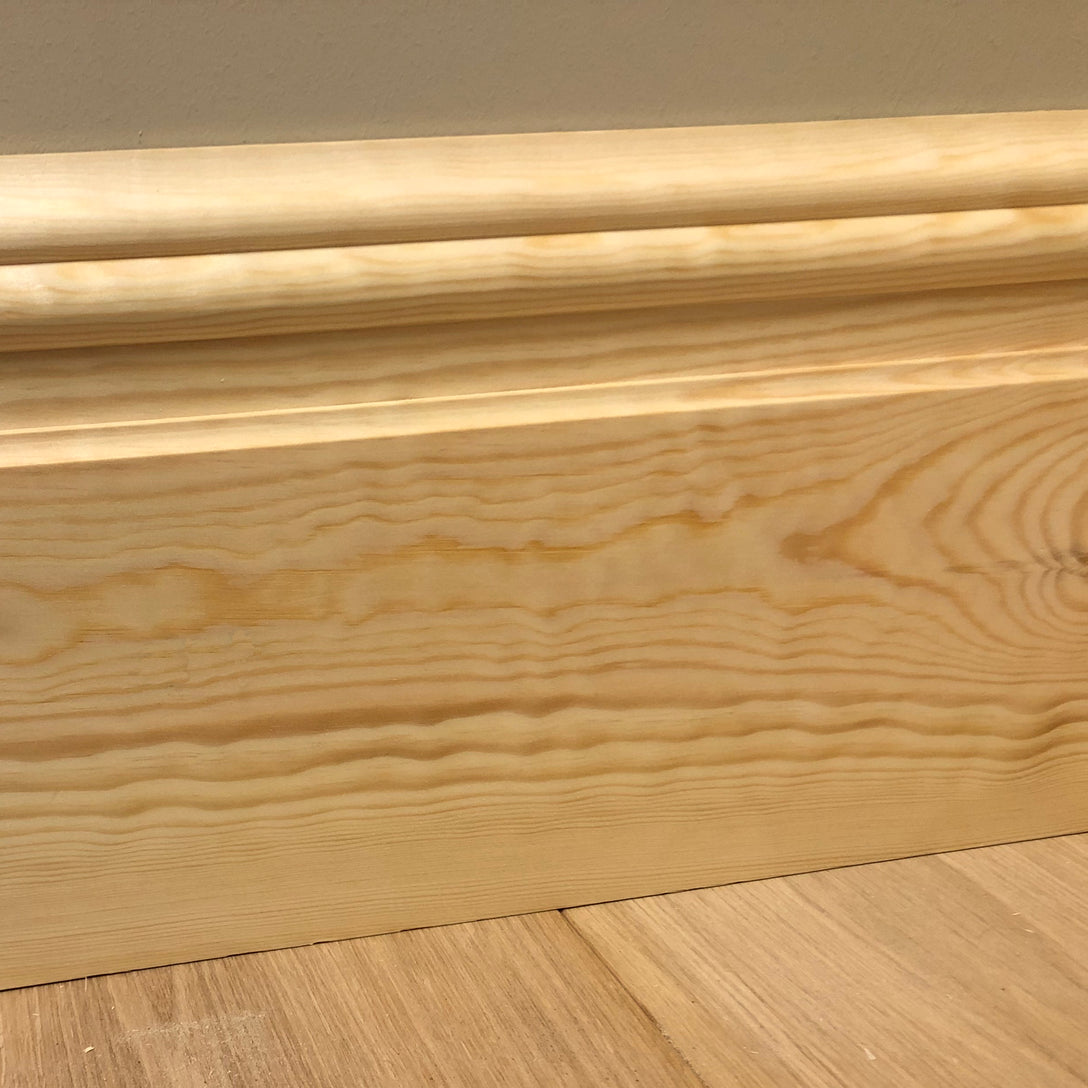 detailed photo of Nine Inch timber Skirting Board section 215mm x 21mm