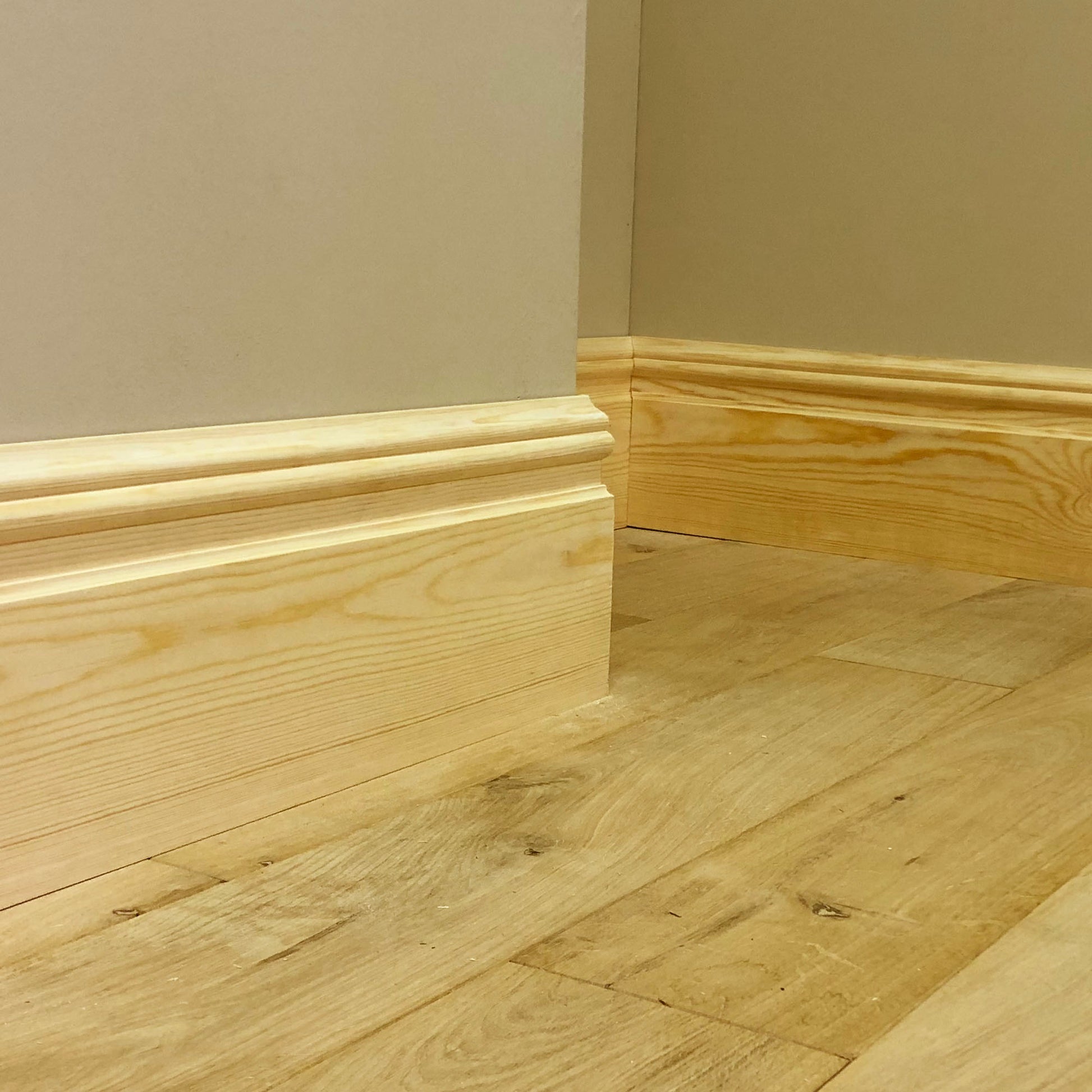 aspect of Nine Inch timber Skirting Board section 215mm x 21mm